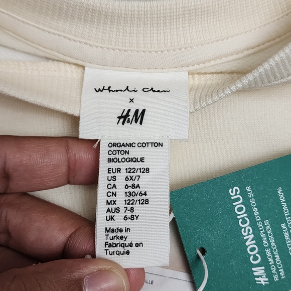 H&M Whooli Chen Girls Bunny Sweatshirt Headband & Dress Matching Outfit 6x/7 NEW - Picture 11 of 15